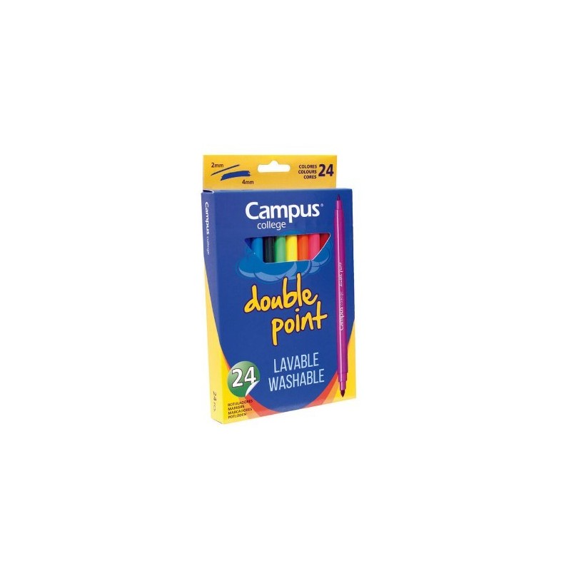 ROTULADOR CAMPUS LAVABLE 2 PUNTAS 24 COLORES