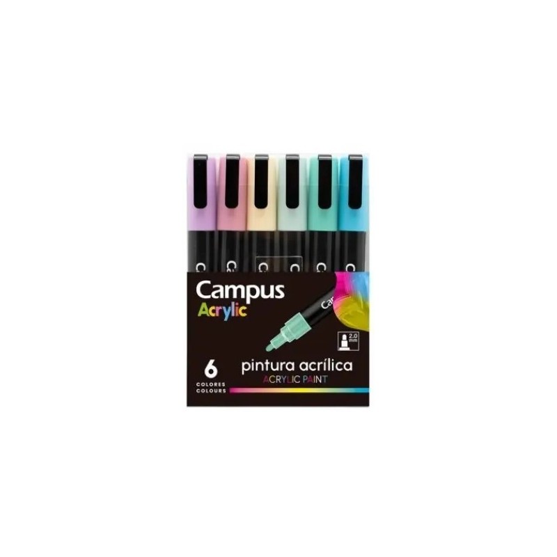 ROTULADOR CAMPUS ACRYLIC PACK 6