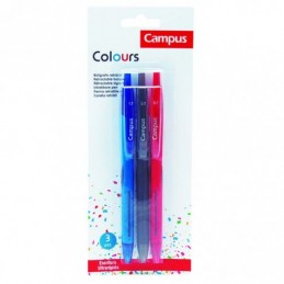 BOLIGRAFO CAMPUS COLOURS B3 AZUL ROJO NEGRO 0.7