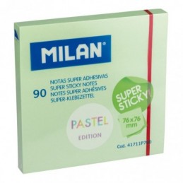 BLOC 90 NOTAS SUPER ADHES. 76x76mm VERDE PASTEL