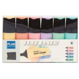 FLUORESCENTE PLUS TEXT LINER PASTEL 6 COLORES