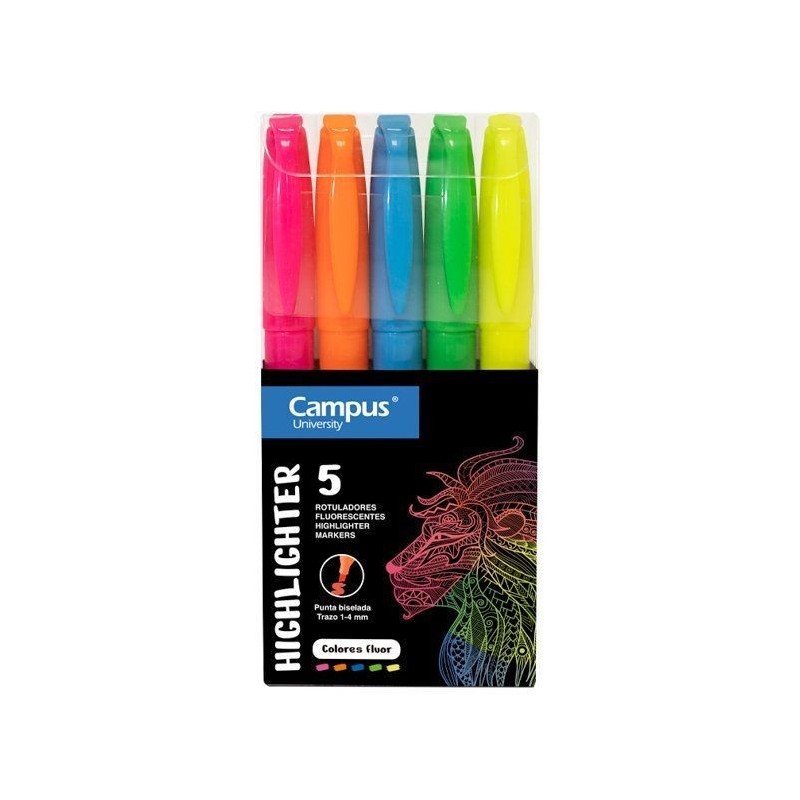 FLUORESCENTE PEN CAMPUS 5 COLORES