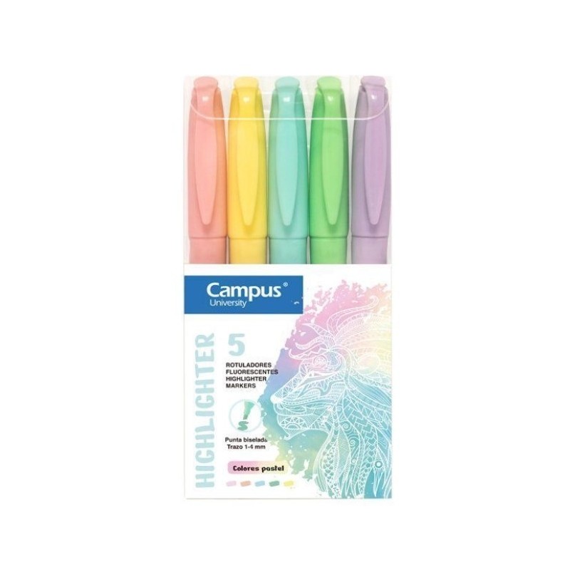 FLUORESCENTE PEN CAMPUS 5 COLORES PASTEL