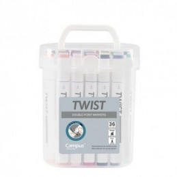 ROTULADOR TWIST DOBLE PUNTA 36 COLORES