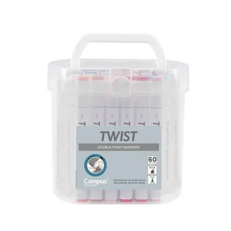 ROTULADOR TWIST DOBLE PUNTA 60 COLORES