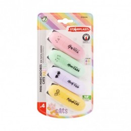 SET 4 MARCADORES PASTEL CATS