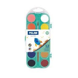 ESTUCHE ACUARELAS 12 PASTILLAS 30MM