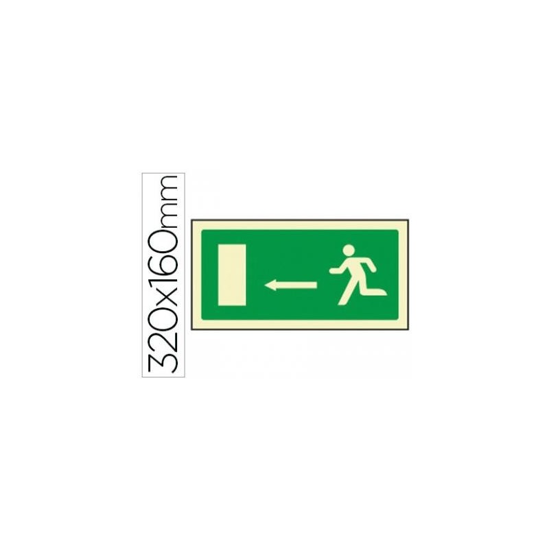 SEÑAL SALIDA IZQ. PVC FOTOLUMINISCENTE 320x160MM