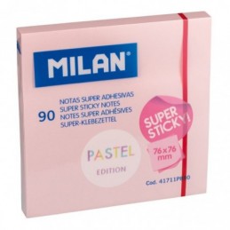 BLOC 90 NOTAS SUPER ADHES. 76x76mm ROSA PASTEL