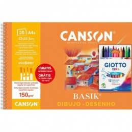 BLOC PAPEL BASIK A4+ 150GR 20H MAS 12 CERAS GIOTTO