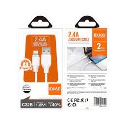 TURBO CABLE LIGHTNING 1.2M 2.4A BLANCO C22B