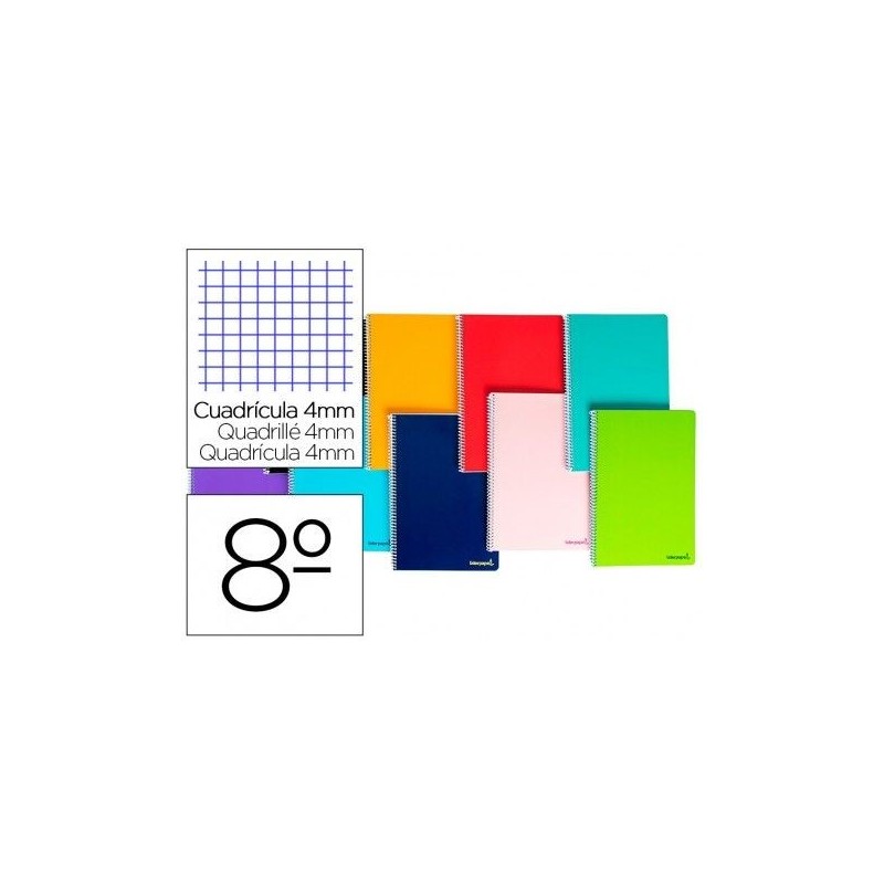 CUADERNO ESPIRAL LIDERPAPEL OCTAVO 80H 60GR 4MM