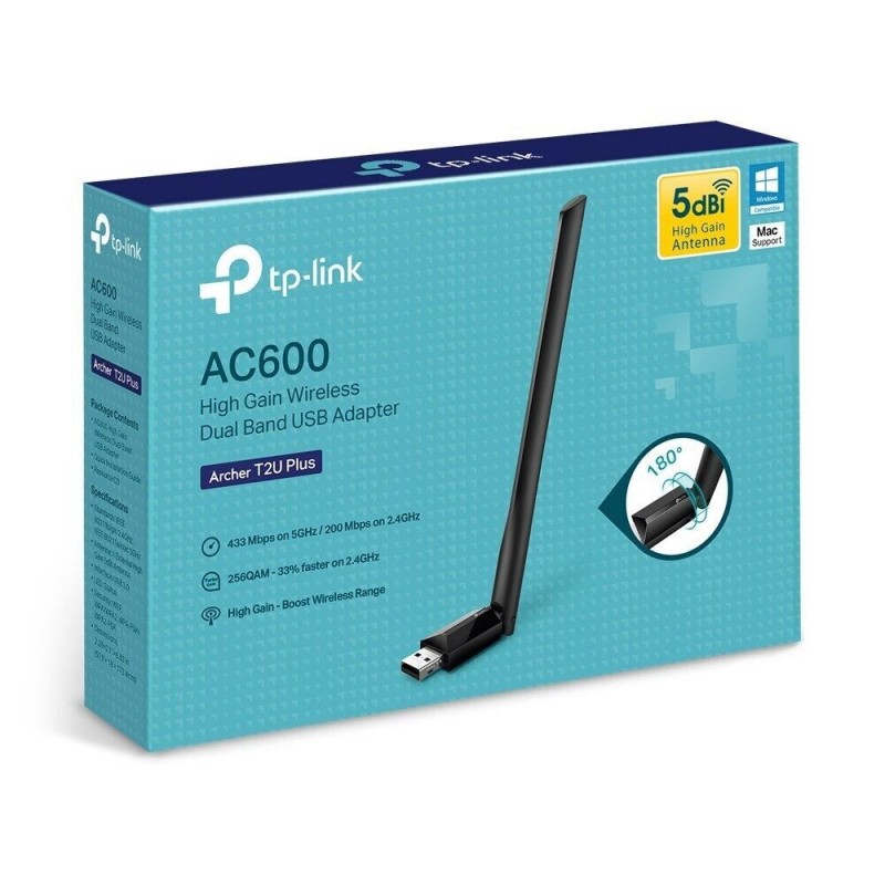 ADAPTADOR USB TP-LINK ARCHER T2U PLUS/600MBPS