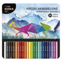 CAJA METALICA 24 LAPICES DE COLORES ACUARELA KIDEA