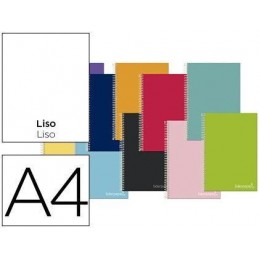 CUADERNO ESPIRAL A4 140H 75GR LISO 5 BANDAS 4 TALA