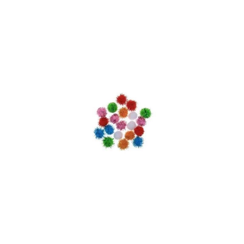 POMPON BRILLANTE TAMAÑO Y COLOR SURTIDO 20UDS