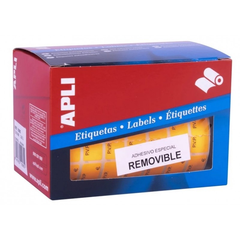 ETIQUETA ROLLO FLUORESCENTE PVP/EURO 16x22
