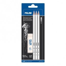 BLISTER DE 3 LAPIZ BLANCO MILAN