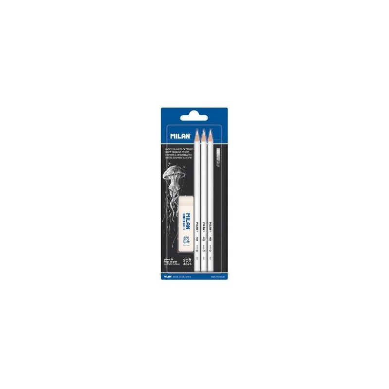 BLISTER DE 3 LAPIZ BLANCO MILAN