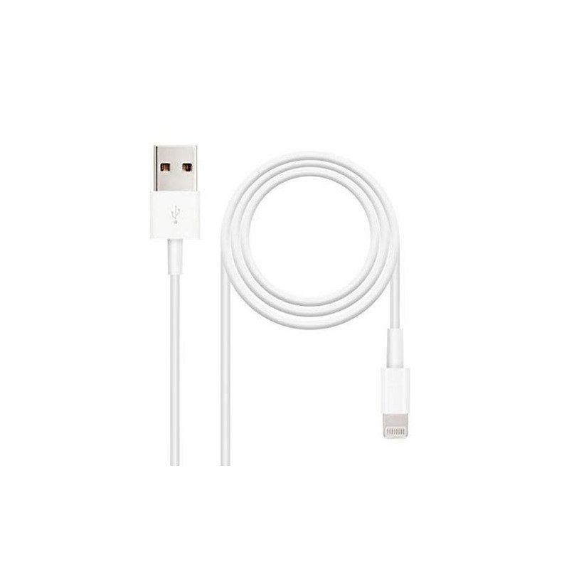CABLE USB 2.0 LIGHTNING NANOCABLE 1MT BLANCO