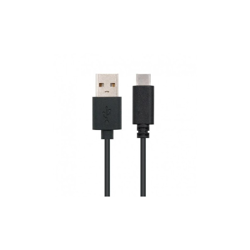 CABLE USB 2.0 NANOCABLE TIPO C A USB MACHO 1MT NEG