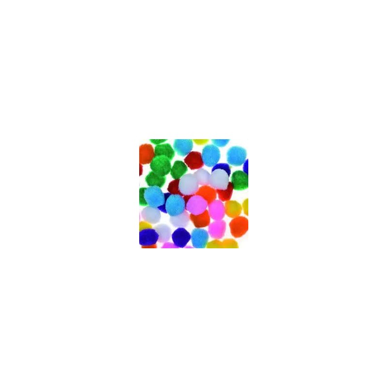 POMPONES 10MM 200PZ COLORES SURTIDOS