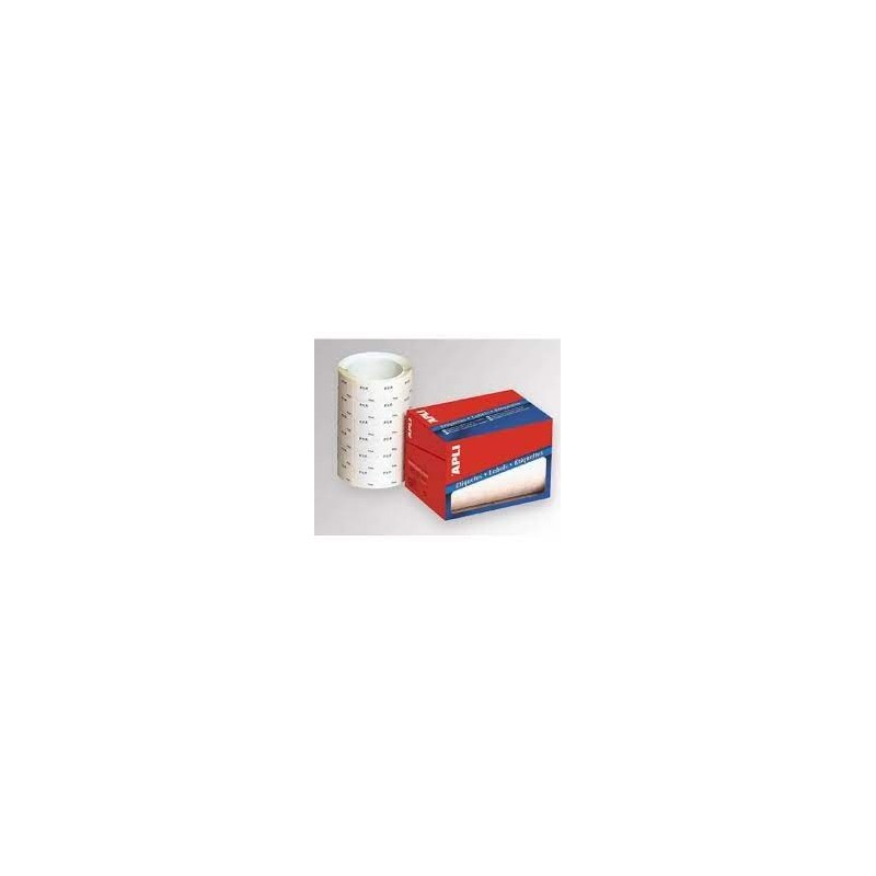 ETIQUETA ROLLO PVP/EURO 12x18 REMOVIBLE APLI BLANC