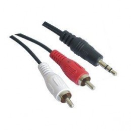 CABLE ESTEREO JACK 3.5 A RCA ROJO Y BLANCO 5MTS