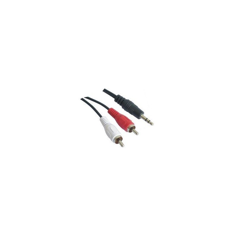 CABLE ESTEREO JACK 3.5 A RCA ROJO Y BLANCO 5MTS