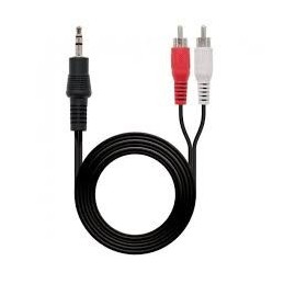 CABLE DE JACK 3.5 MACHO A 2xRCA MACHO 10M NEGRO