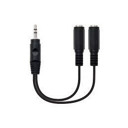 CABLE ESTEREO NANOCABLE JACK 3.5 MACHO A 2 HE 15CM