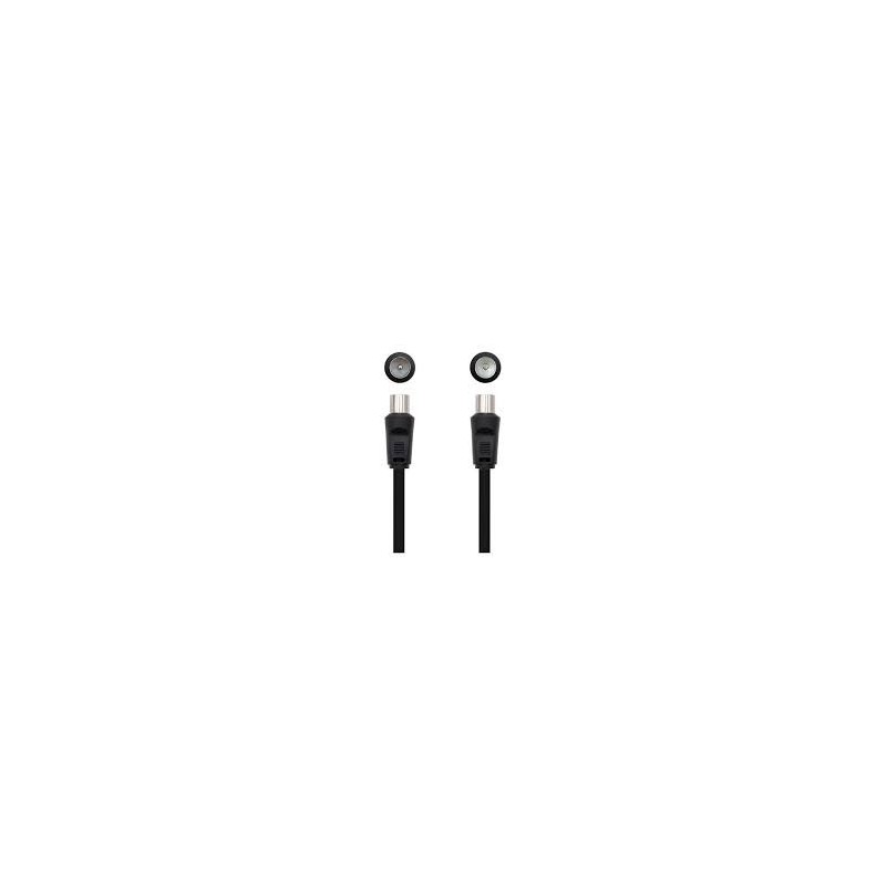 CABLE ANTENA TV COAXIAL NANOCABLE 1.8M NEGRO