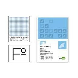 RECAMBIO LIDERPAPEL FOLIO 100 HOJAS 60G M2 MILIMET
