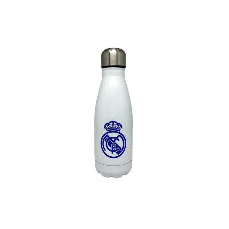 BOTELLA BLANCA DE ACERO 550ML REAL MADRID