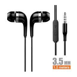 AURICULAR CON MICROFONO NEGRO 3.5MM H14B