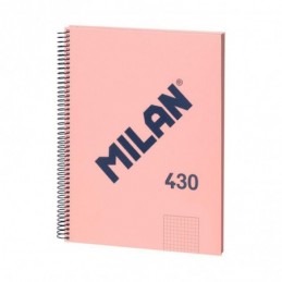 CUADERNO A4 80H ESPIRAL CUADRO 5X5 95GR  ROSA