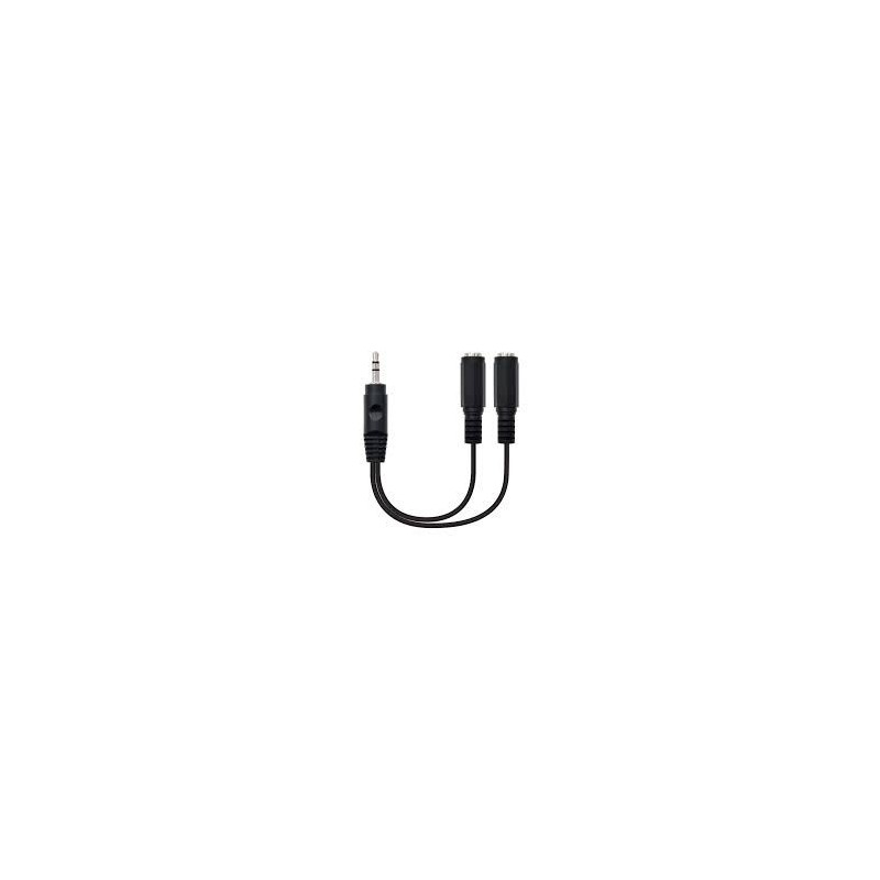 CABLE ESTEREO NANOCABLE JACK 3.5 MACHO A 2 HE 15CM