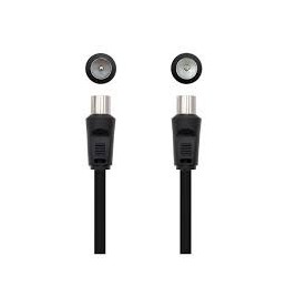 CABLE ANTENA TV COAXIAL NANOCABLE 1.8M NEGRO