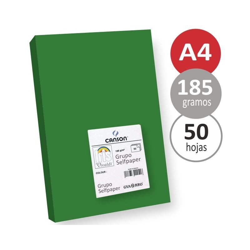 CARTULINA A4 VERDE INTENSO E/50 uds