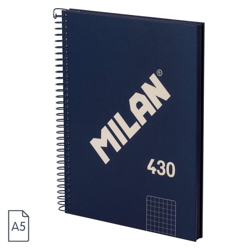 CUADERNOS A5 80GH ESPIRAL CUADRO 5X5 AZUL OSCURO