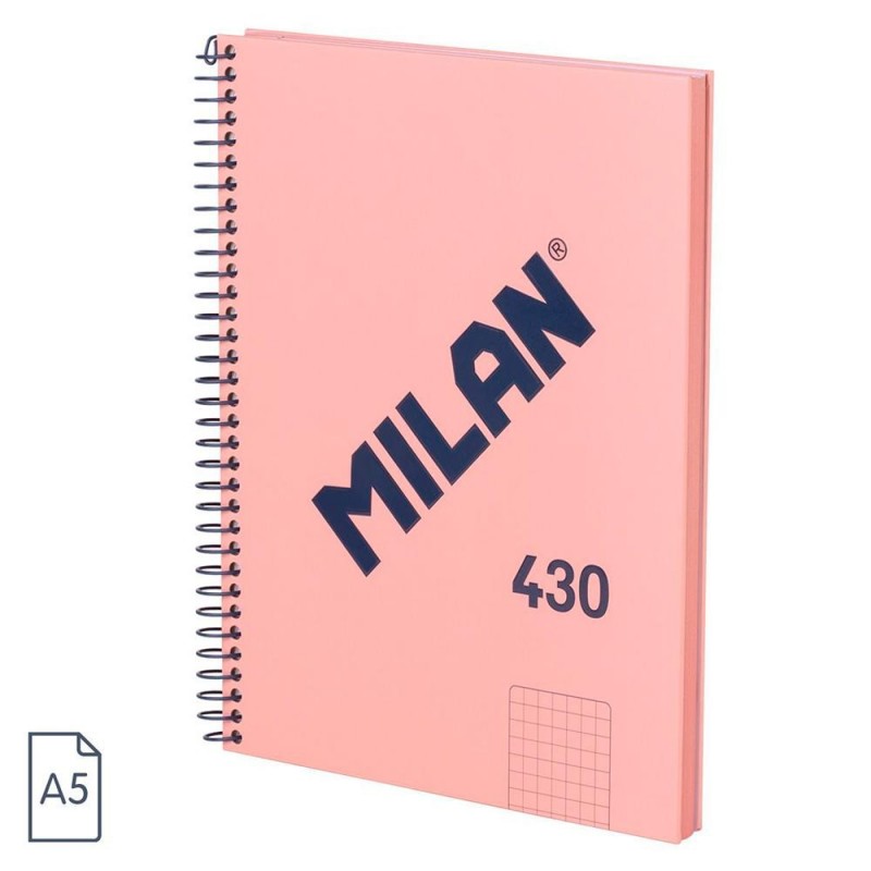 CUADERNOS A5 80GH ESPIRAL CUADRO 5X5 ROSA