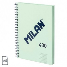 CUADERNOS A5 80GH ESPIRAL CUADRO 5X5 VERDE