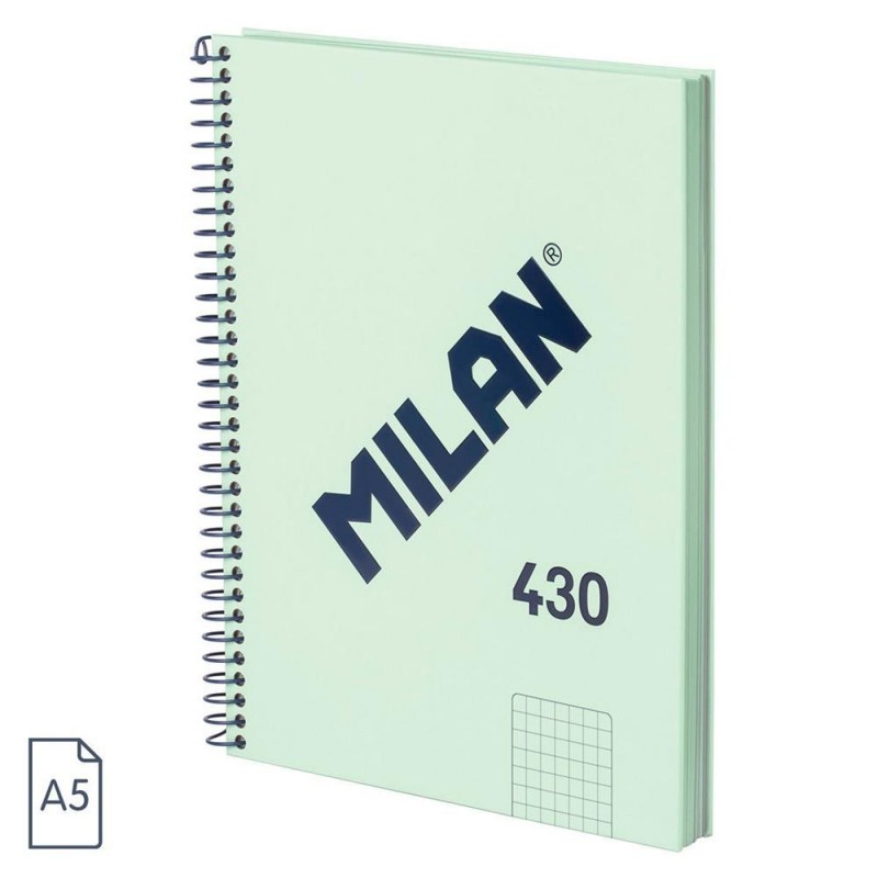 CUADERNOS A5 80GH ESPIRAL CUADRO 5X5 VERDE