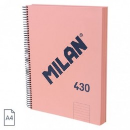 CUADERNO A4 120H ESPIRAL LIN430 95GR ROSA