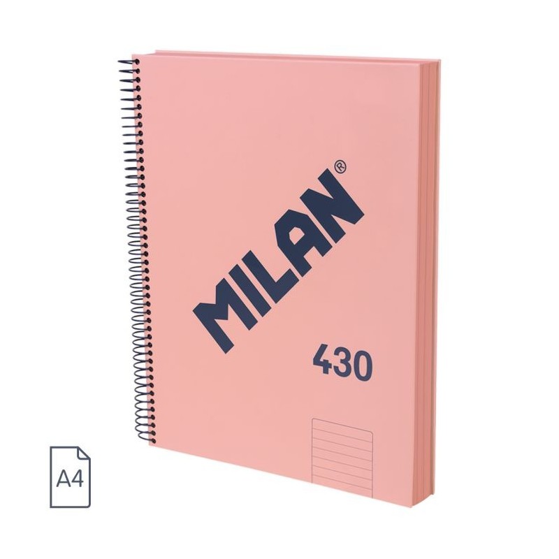 CUADERNO A4 120H ESPIRAL LIN430 95GR ROSA