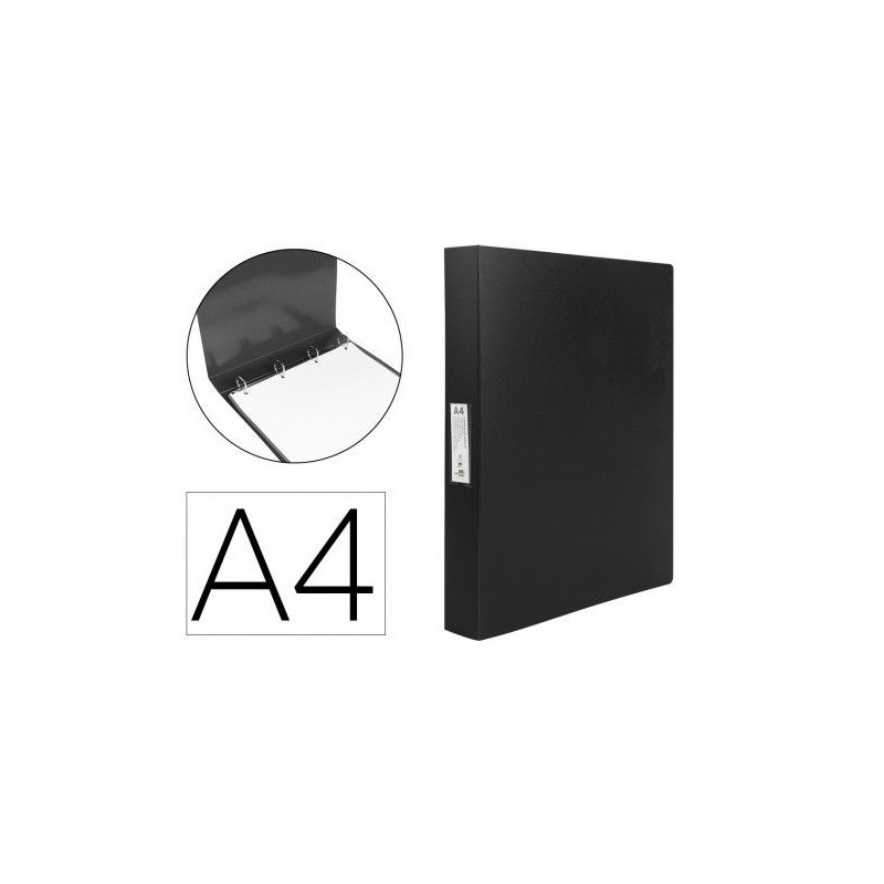 CARPETA LIDERPAPEL 4A 25MM PP A4 NEGRO OPACO