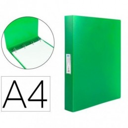CARPETA LIDERPAPEL 4 ANILLAS 25MM VERDE MANZANA OP