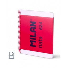 CUADERNO A4 ROSA 80H ESPIRAL CUADR. NATA