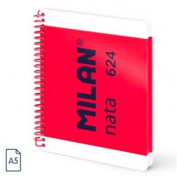 CUADERNO A5 ROSA 80H ESPIRAL CUADR. NATA