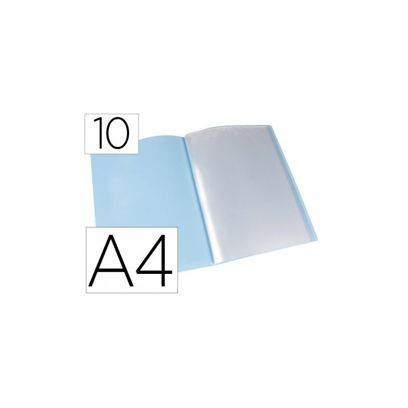 CARPETA 10 FUNDAS PP A4 CELESTE OPACO